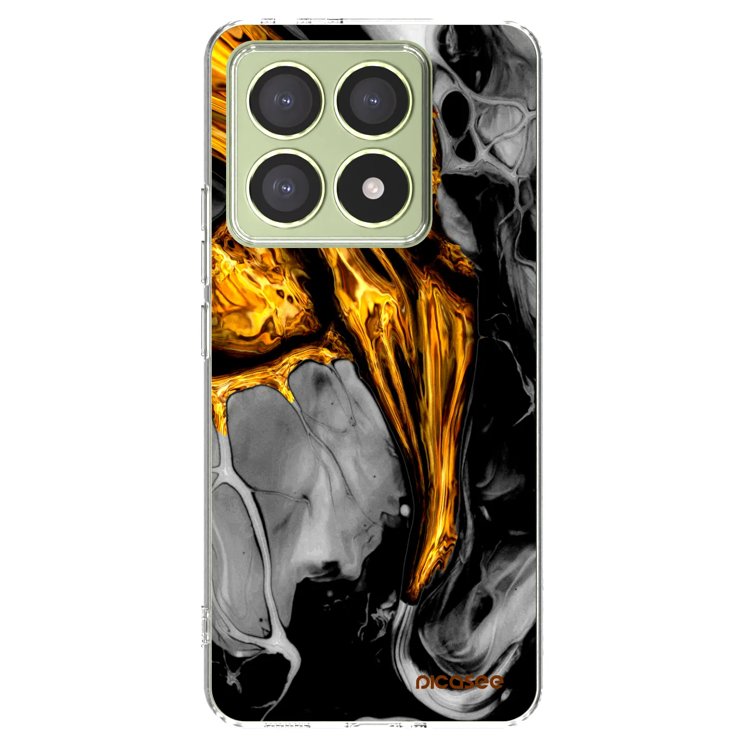 Picasee silikonový průhledný obal pro Xiaomi 14T - Black Gold