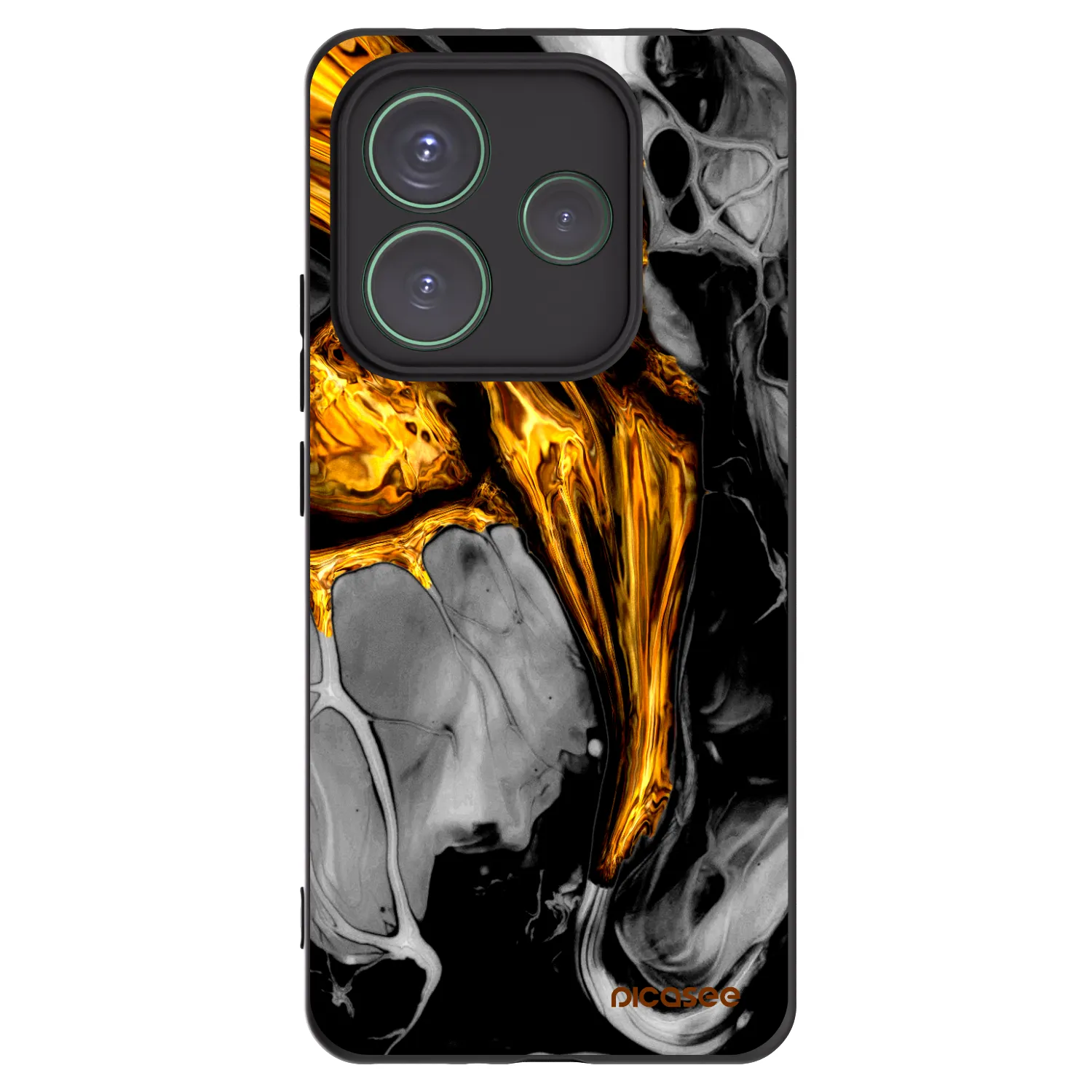 Picasee silikonový černý obal pro Xiaomi Redmi Note 14 5G - Black Gold
