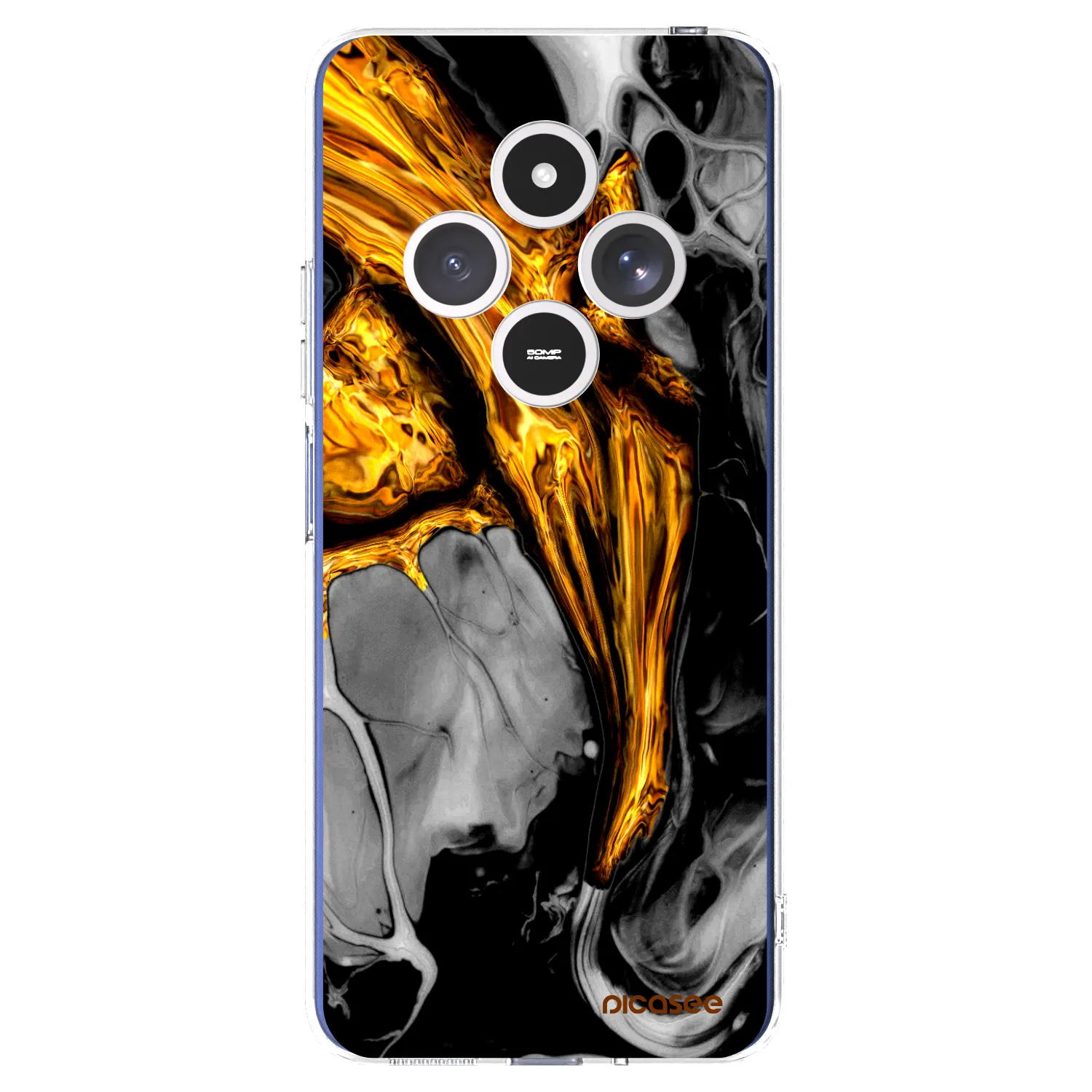 Picasee silikonový průhledný obal pro Xiaomi Redmi 14C - Black Gold
