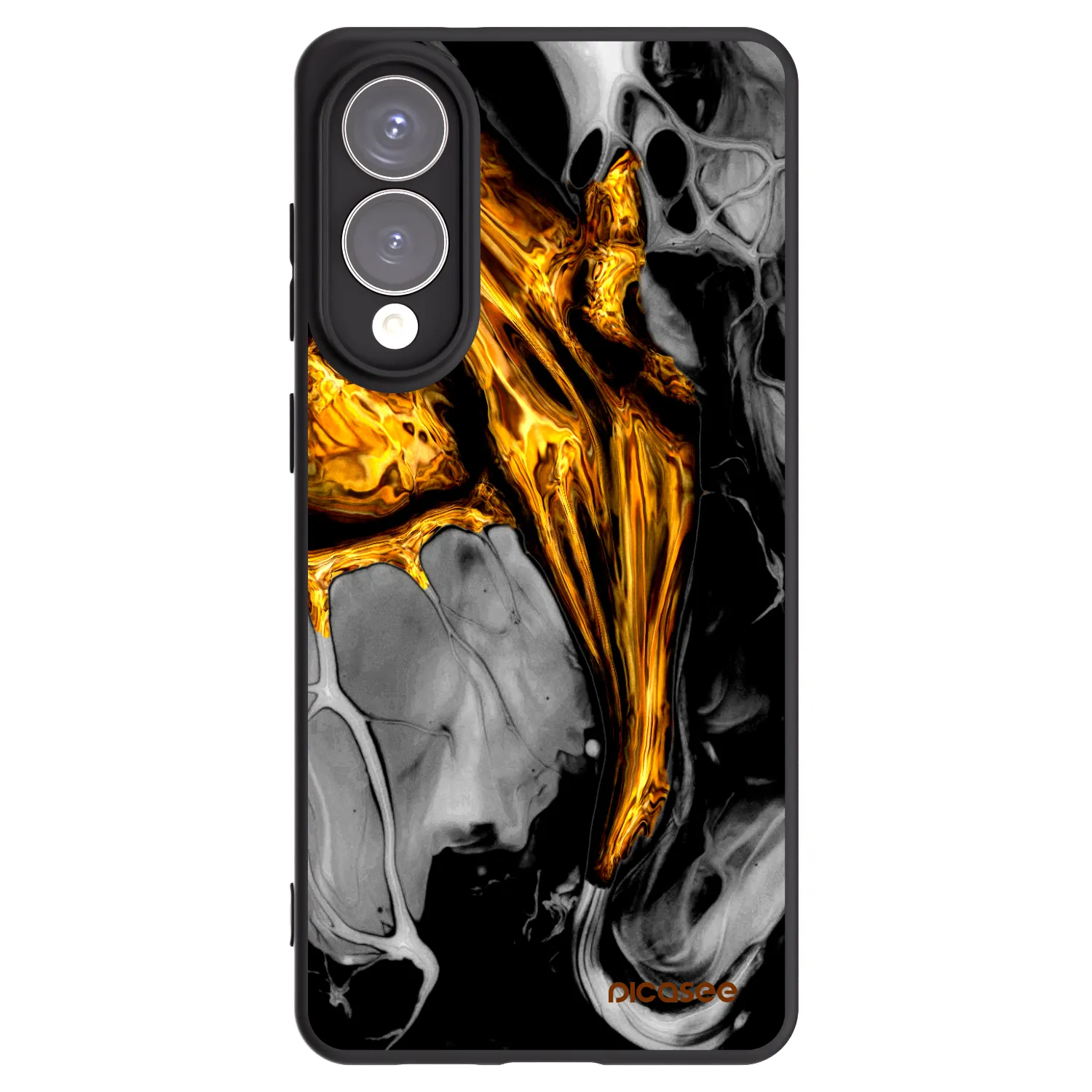 Picasee silikonový černý obal pro Samsung Galaxy S25 Edge 5G - Black Gold