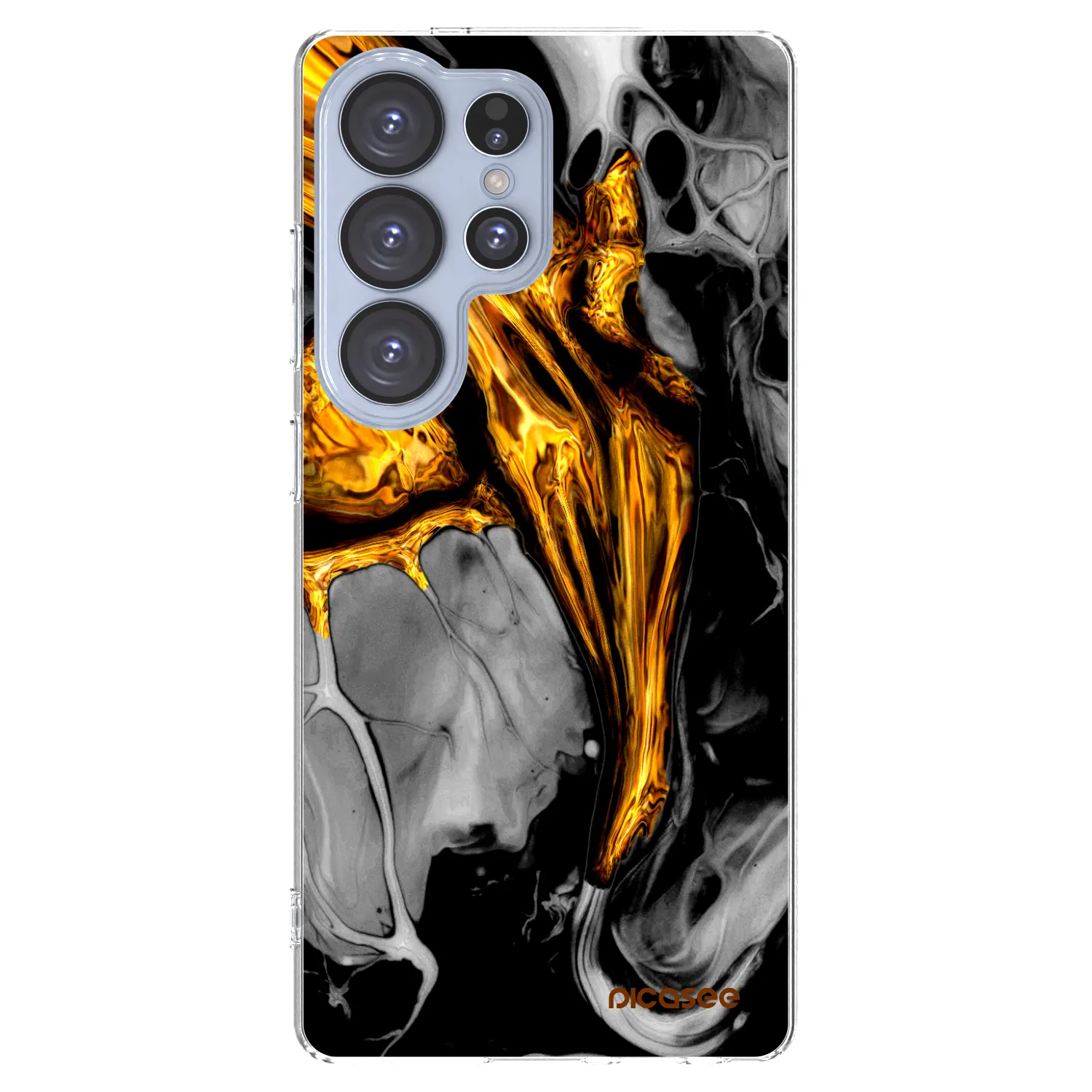 Picasee silikonový průhledný obal pro Samsung Galaxy S25 Ultra 5G - Black Gold