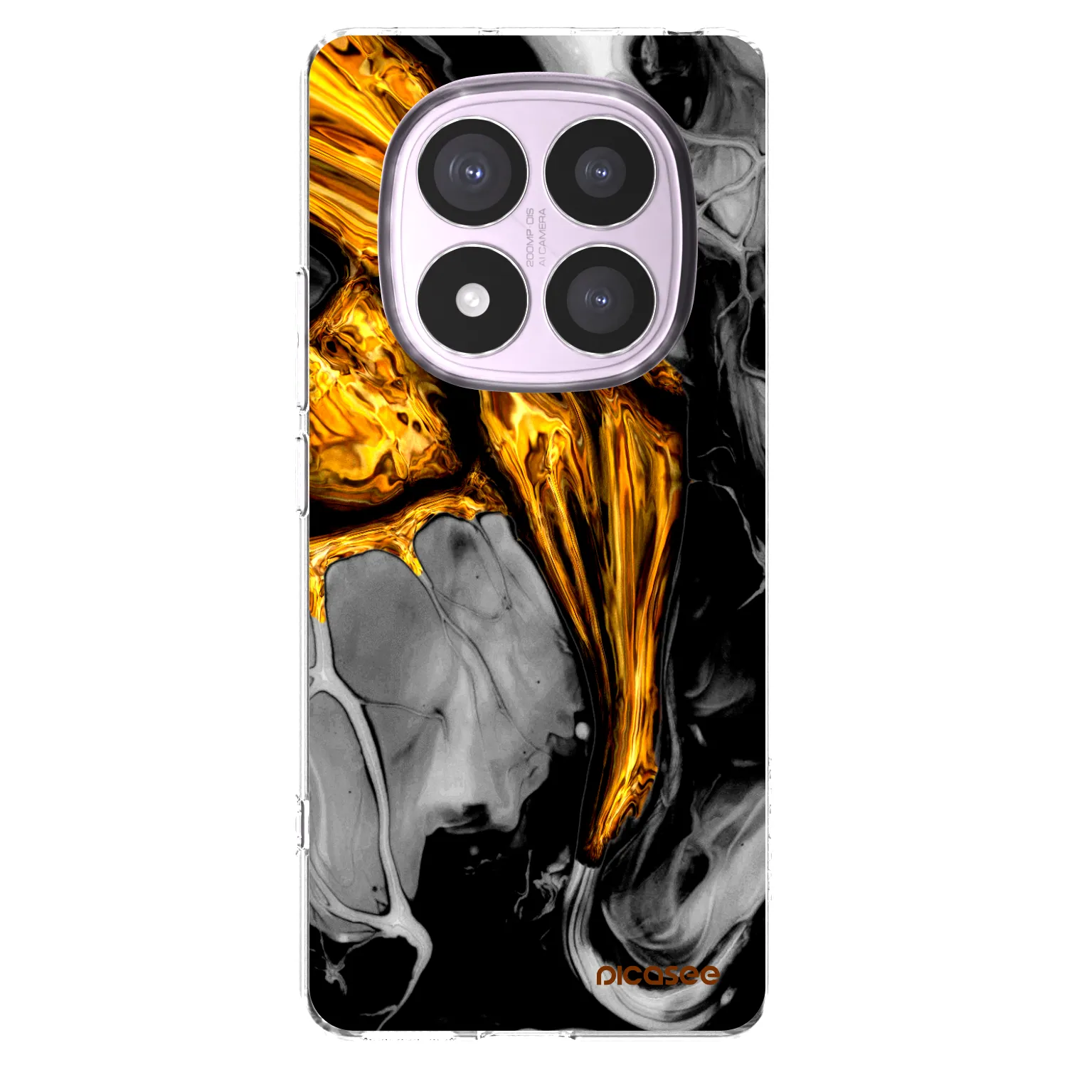 Picasee silikonový průhledný obal pro Xiaomi Redmi Note 14 Pro 4G - Black Gold