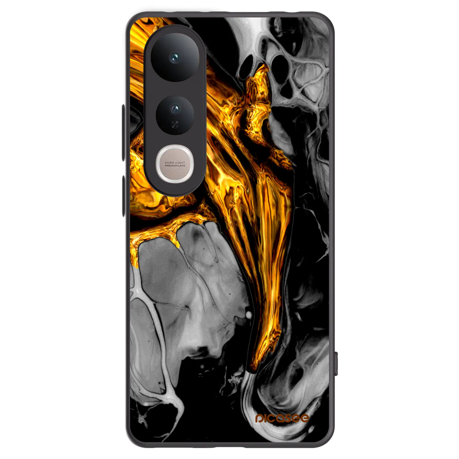 Picasee silikonový černý obal pro Vivo V50 Lite 5G - Black Gold