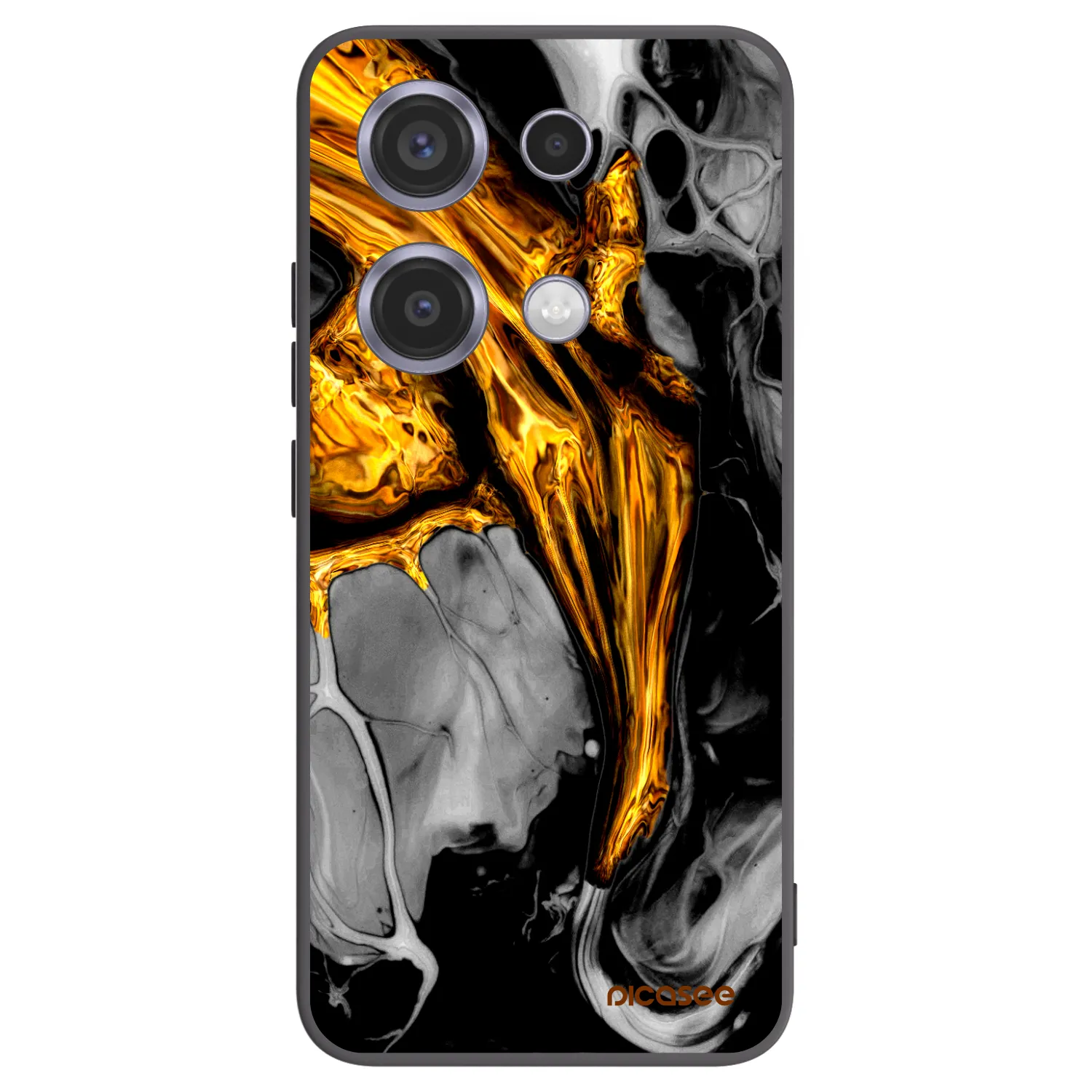 Picasee silikonový černý obal pro Xiaomi Redmi Note 14S - Black Gold