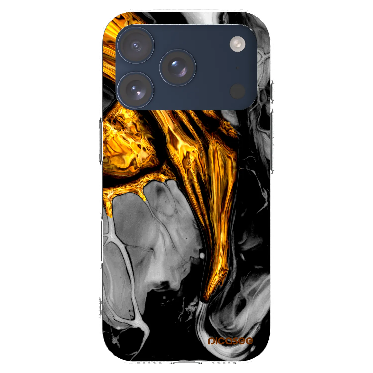 Picasee silikonový průhledný obal pro Apple iPhone 17 Pro - Black Gold
