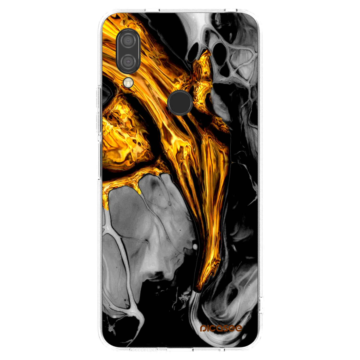 Picasee silikonový průhledný obal pro Xiaomi Redmi 7 - Black Gold