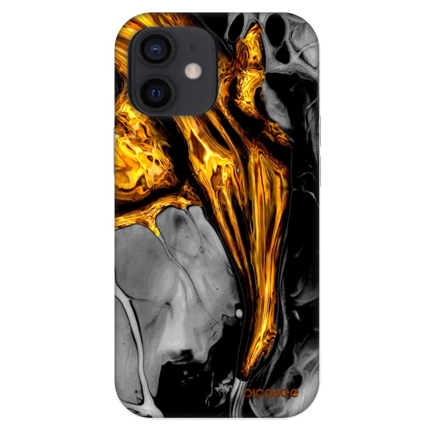 Picasee Fashion Case pro Apple iPhone 12 mini - Black Gold