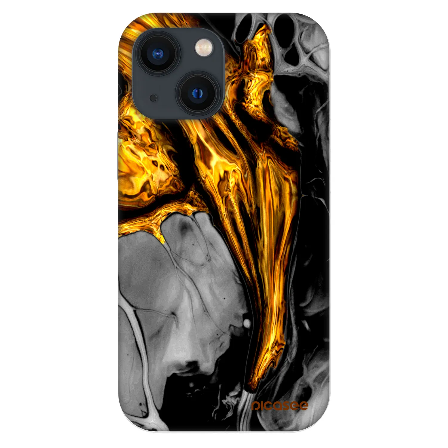 Picasee Fashion Case pro Apple iPhone 13 mini - Black Gold