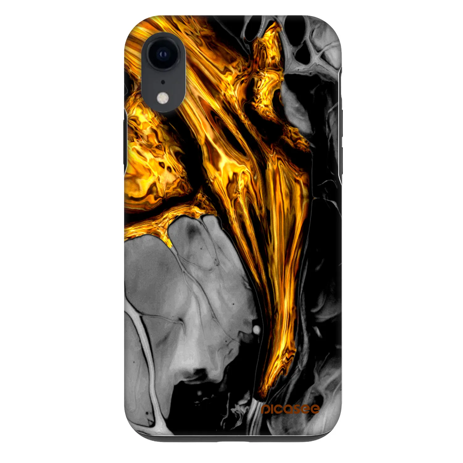 Picasee Fashion Case pro Apple iPhone XR - Black Gold