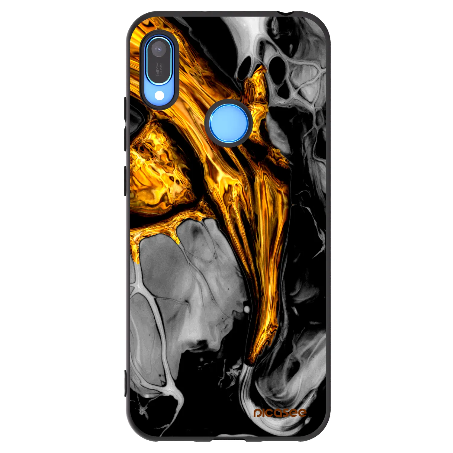 Picasee silikonový černý obal pro Huawei Y6 2019 - Black Gold