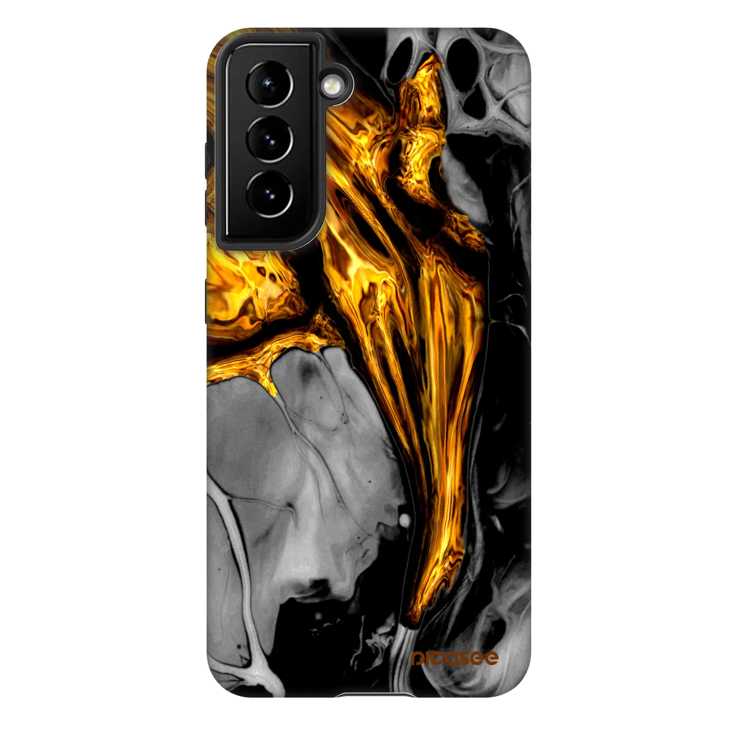 Picasee Fashion Case pro Samsung Galaxy S22 5G - Black Gold