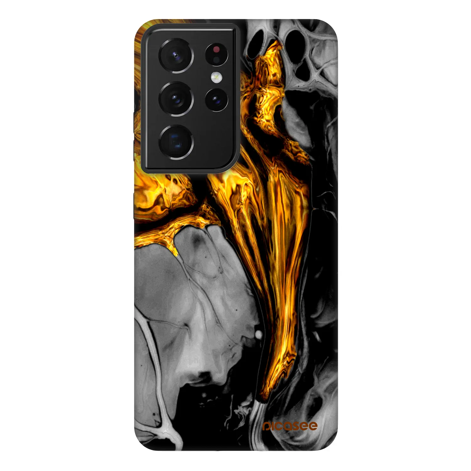 Picasee Fashion Case pro Samsung Galaxy S21 Ultra 5G G998B - Black Gold