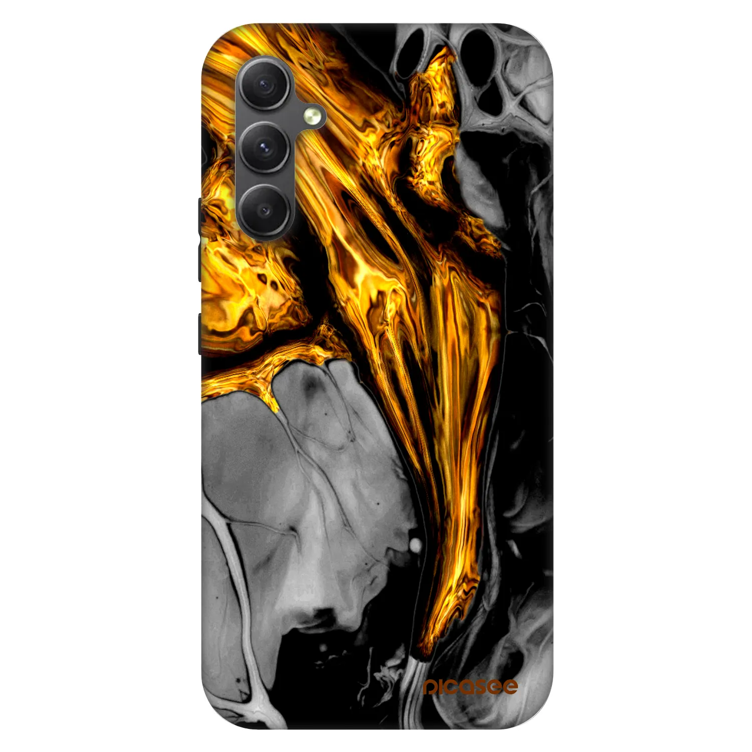Picasee Fashion Case pro Samsung Galaxy A34 5G A346B - Black Gold