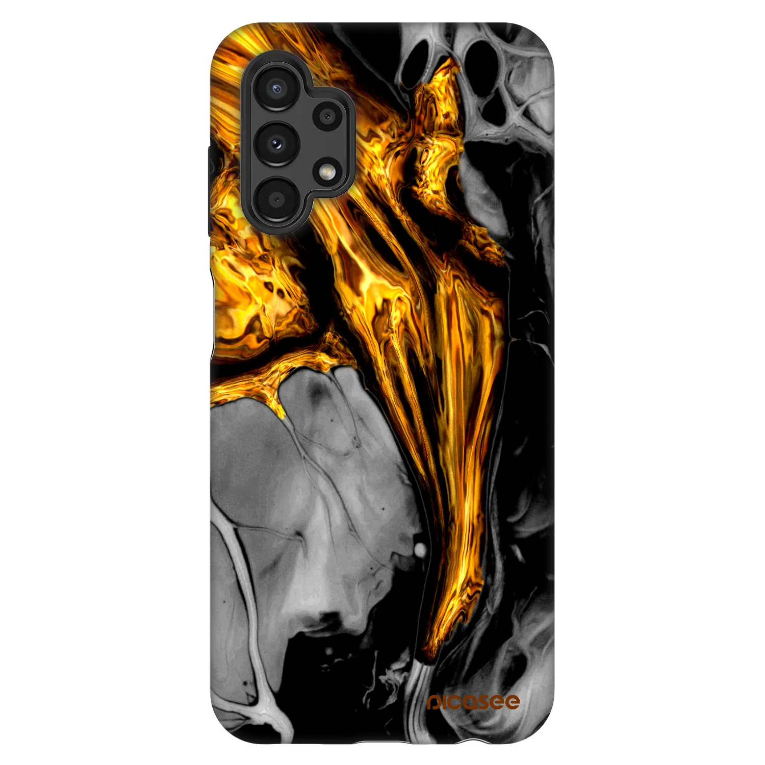 Picasee Fashion Case pro Samsung Galaxy A13 4G A135 - Black Gold
