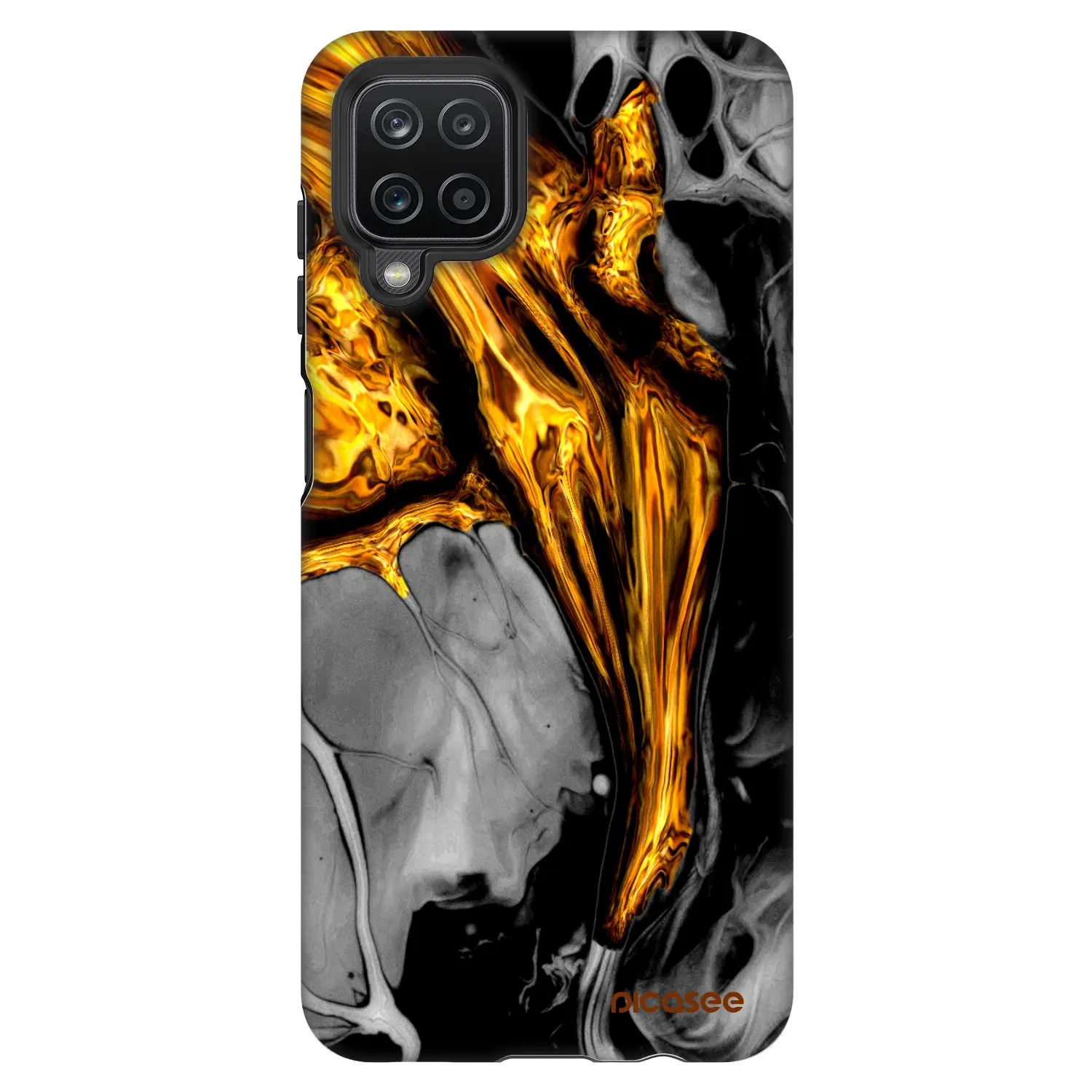 Picasee Fashion Case pro Samsung Galaxy A12 A125F - Black Gold