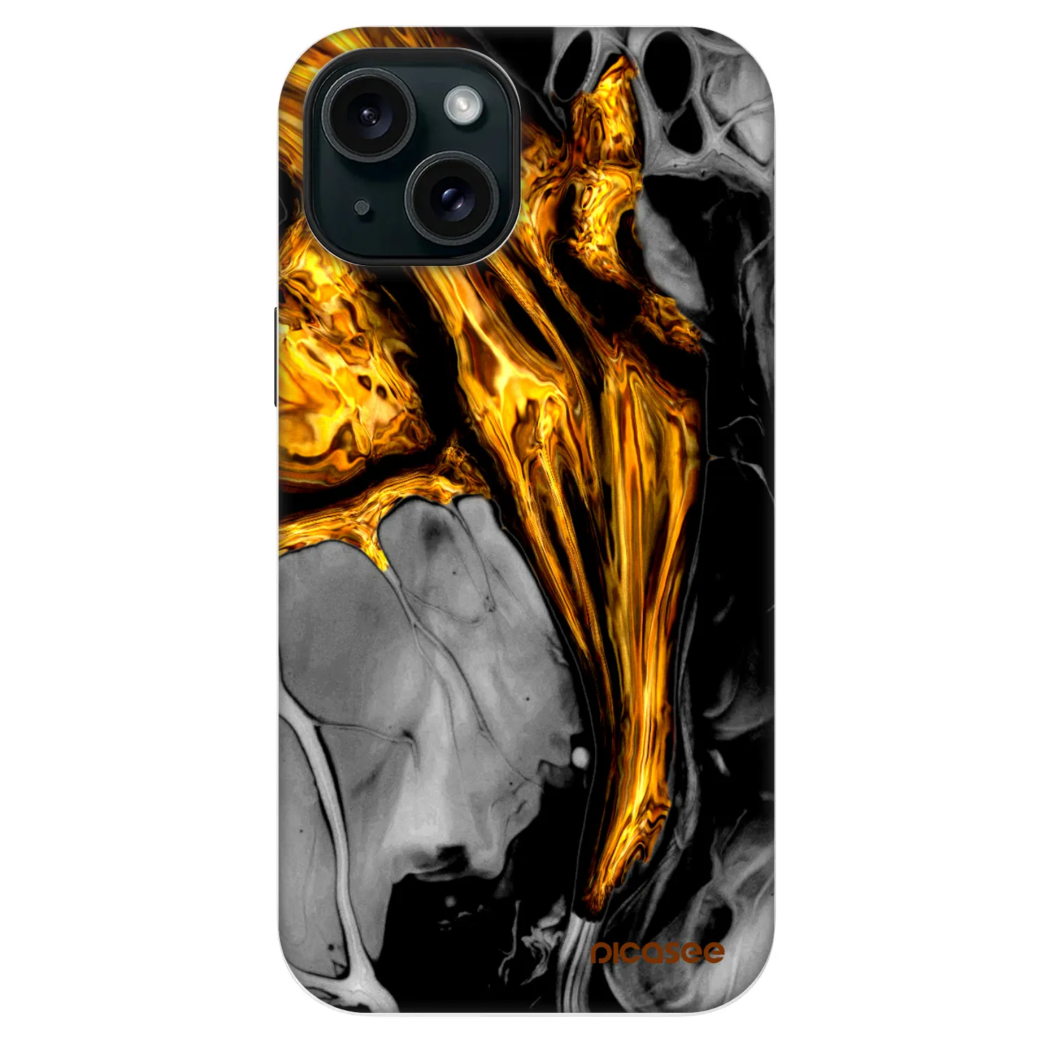 Picasee Fashion Case MagSafe Apple iPhone 13 - Black Gold