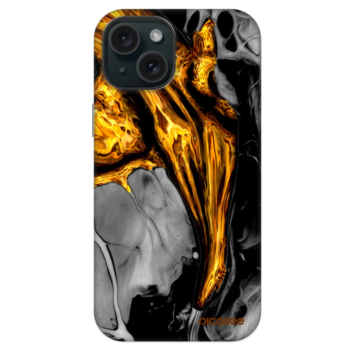 Picasee Fashion Case MagSafe Apple iPhone 14 - Black Gold