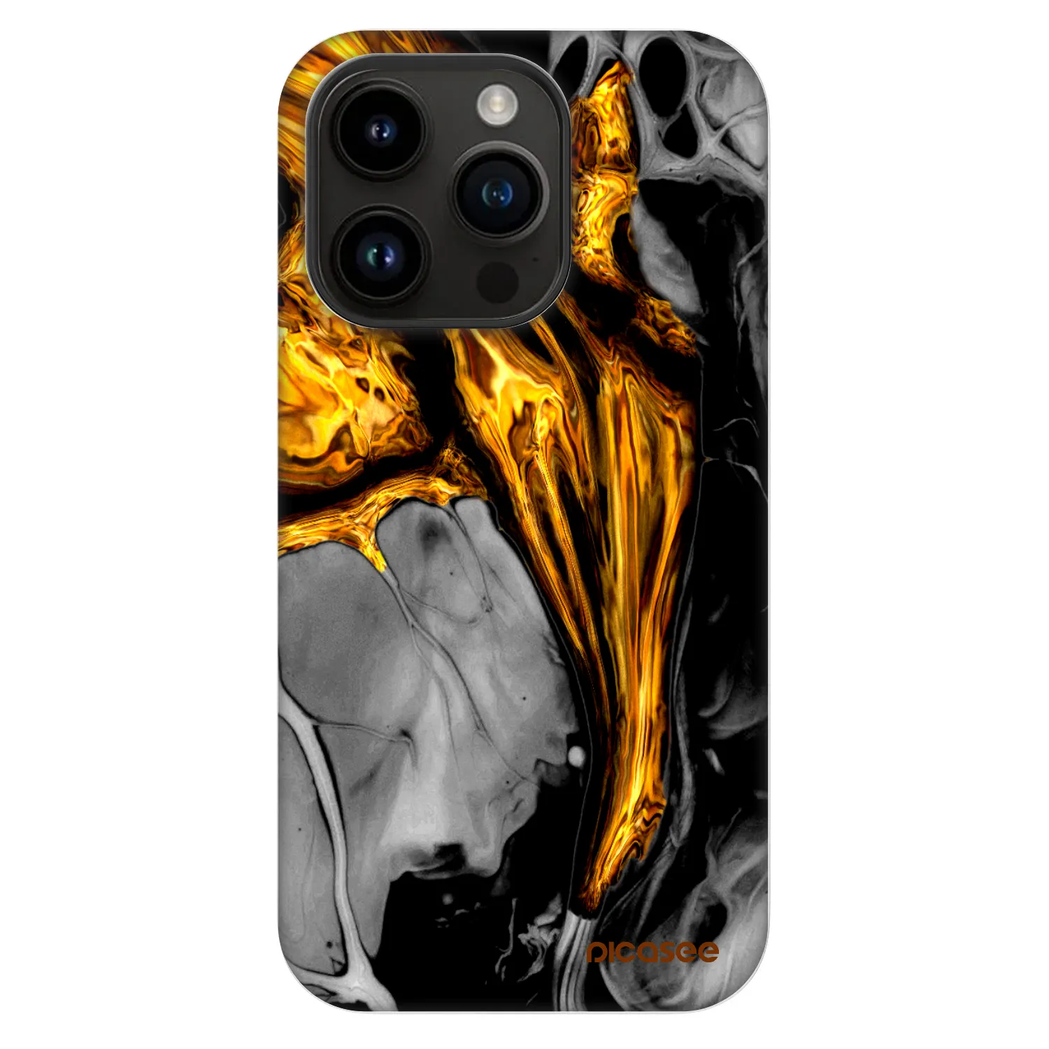Picasee Fashion Case MagSafe Apple iPhone 14 Pro - Black Gold
