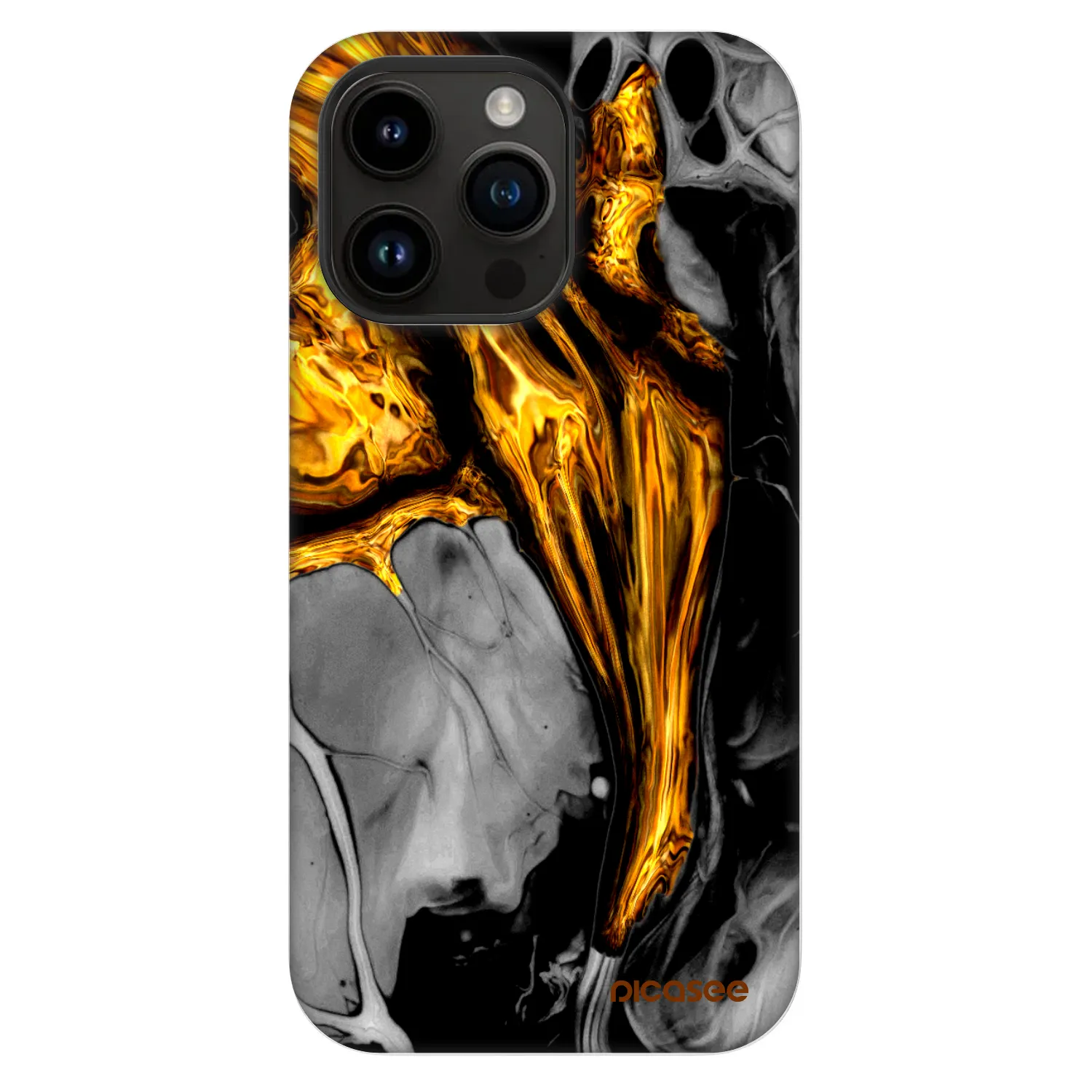 Picasee Fashion Case MagSafe Apple iPhone 14 Pro Max - Black Gold