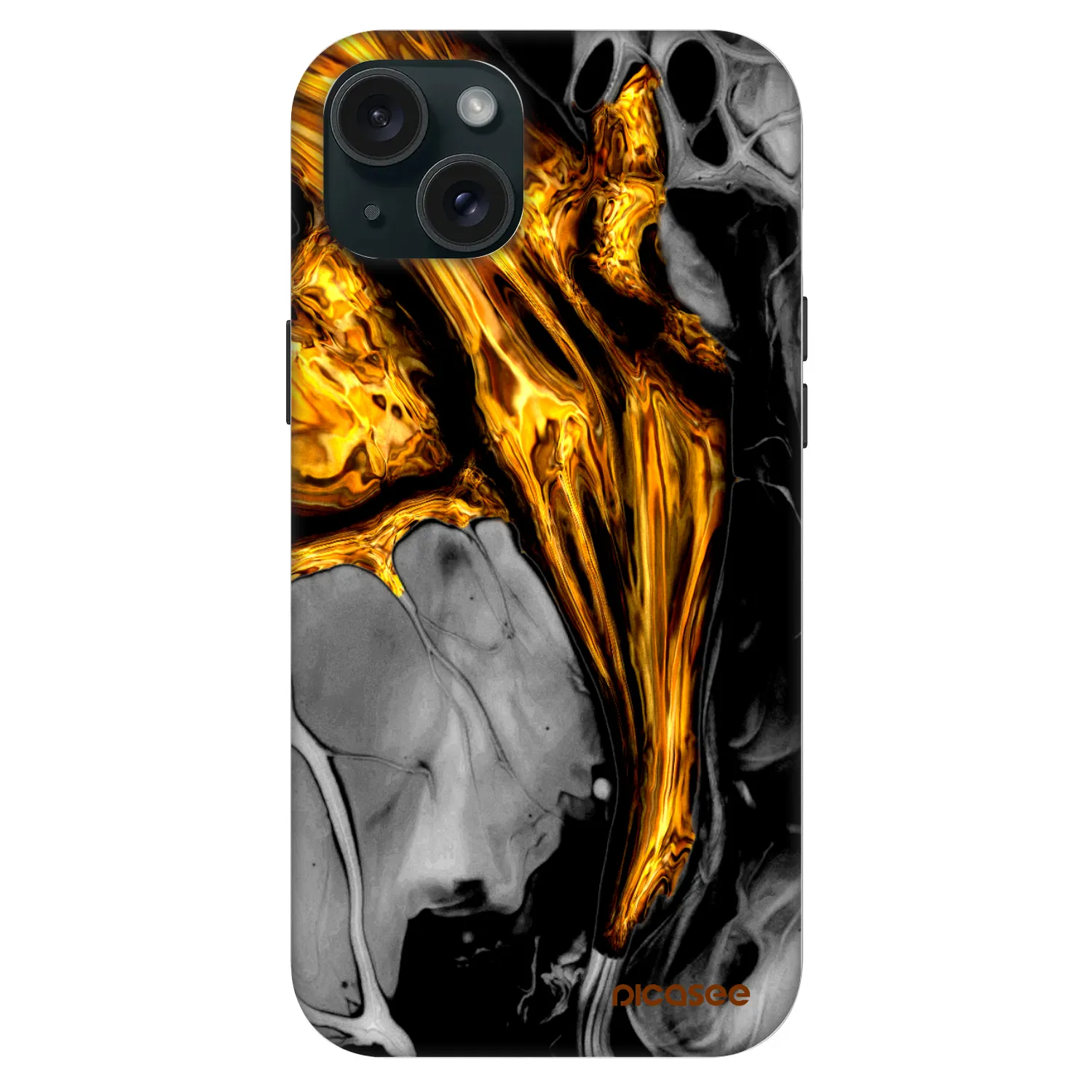 Picasee Fashion Case MagSafe Apple iPhone 15 Plus - Black Gold