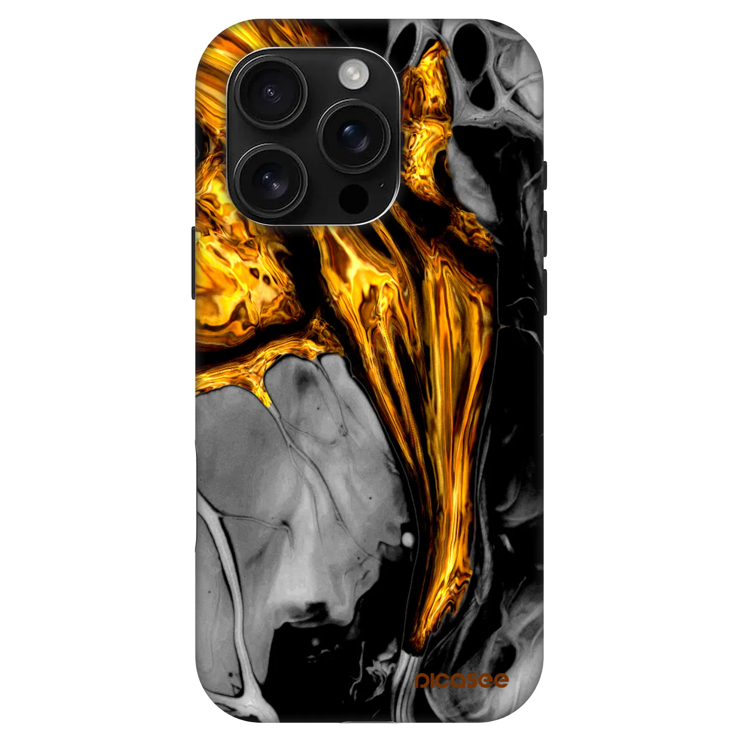 Picasee Fashion Case MagSafe Apple iPhone 16 Pro - Black Gold
