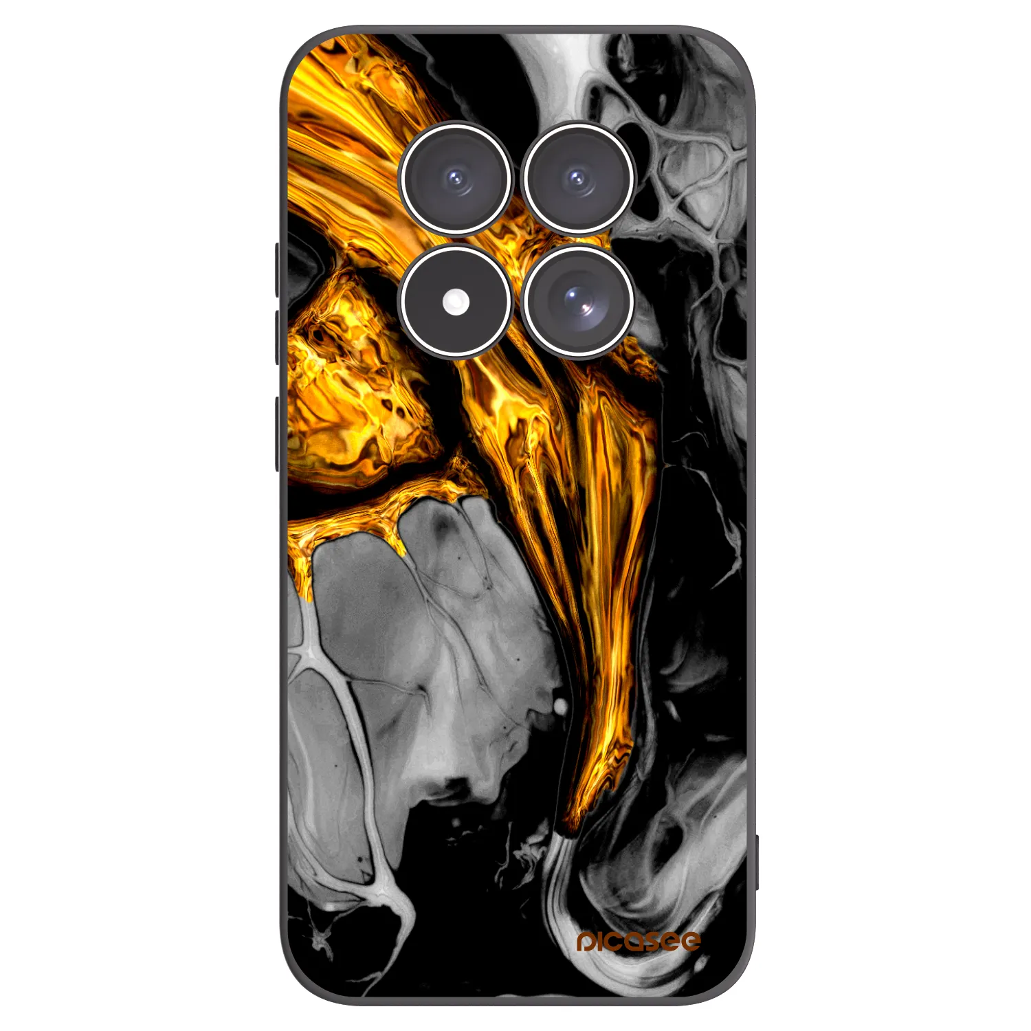 Picasee silikonový černý obal pro Xiaomi Redmi Note 15 Pro 4G - Black Gold