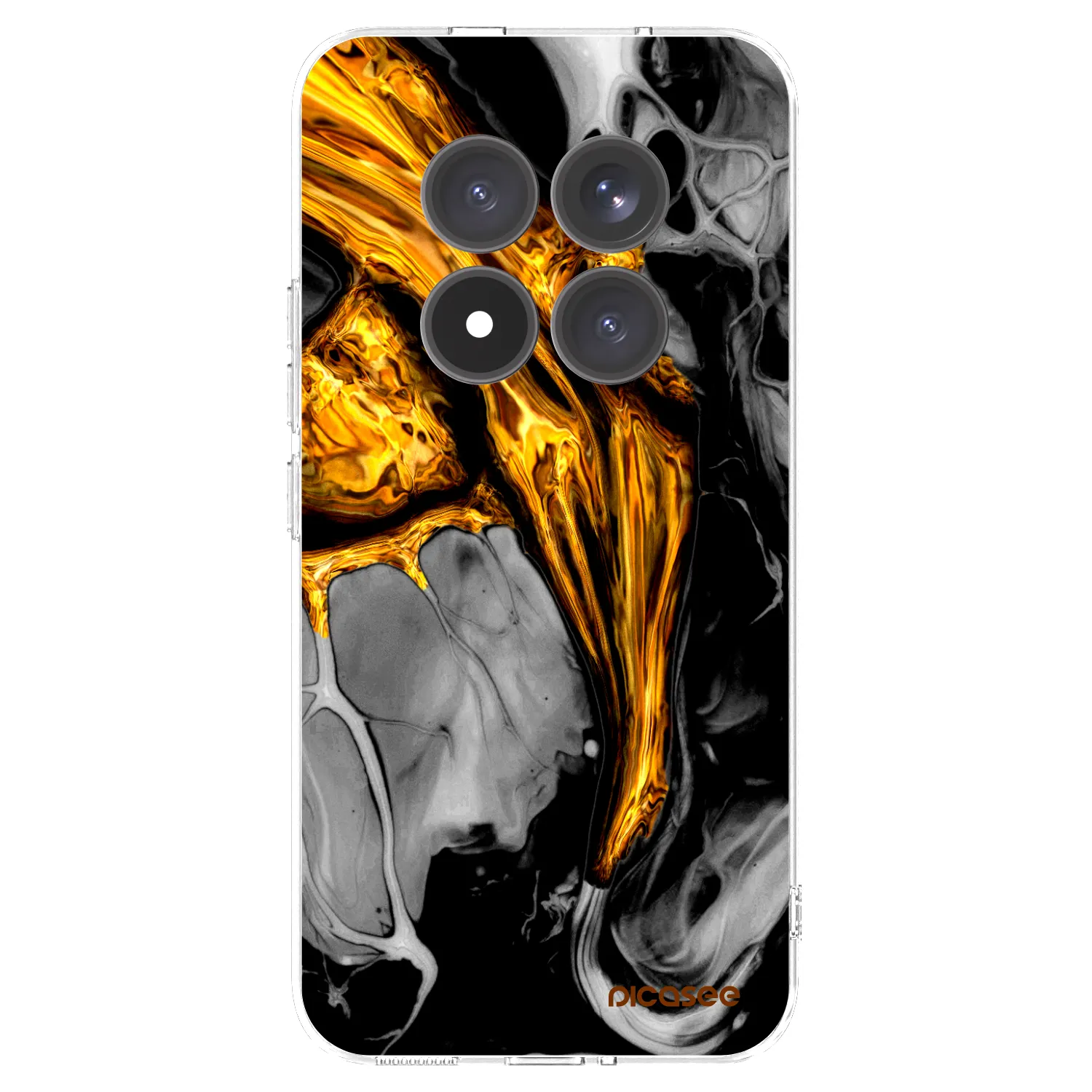 Picasee silikonový průhledný obal pro Xiaomi Redmi Note 15 Pro+ - Black Gold