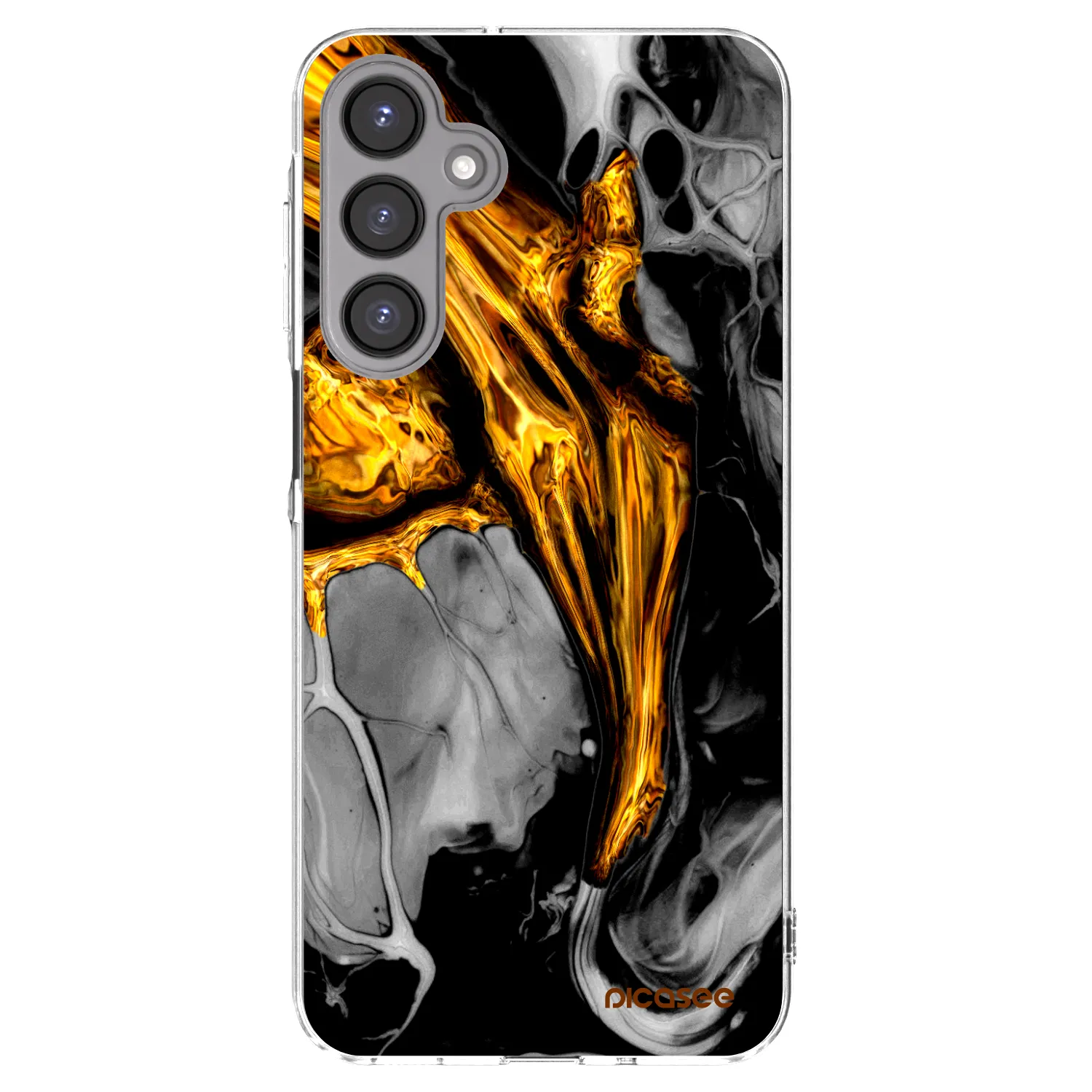 Picasee silikonový průhledný obal pro Samsung Galaxy A16 4G - Black Gold