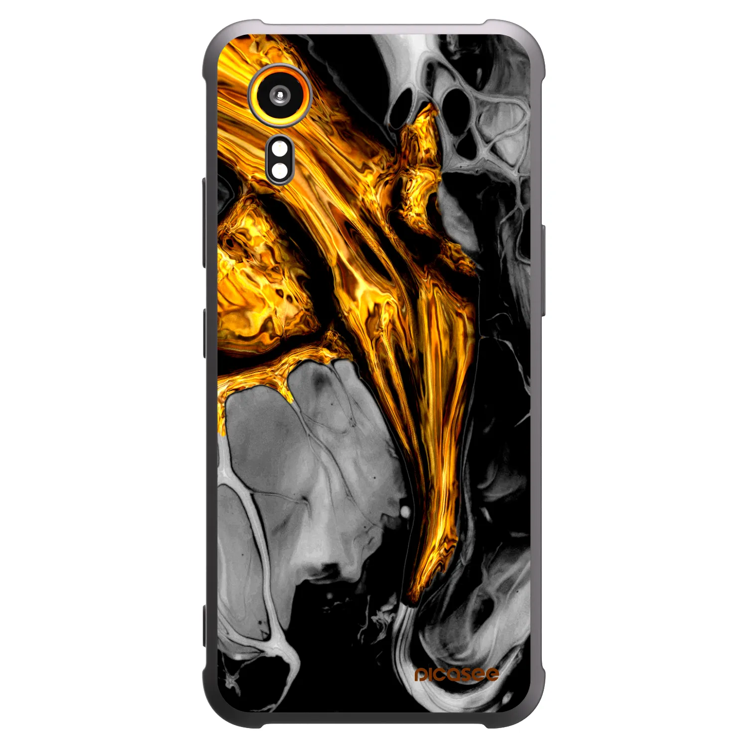 Picasee silikonový černý obal pro Samsung Galaxy Xcover 7 - Black Gold