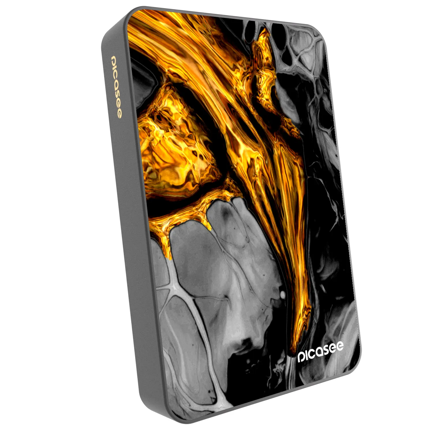 Picasee Powerbanka s MagSafe 10 000 mAh Šedá - Black Gold