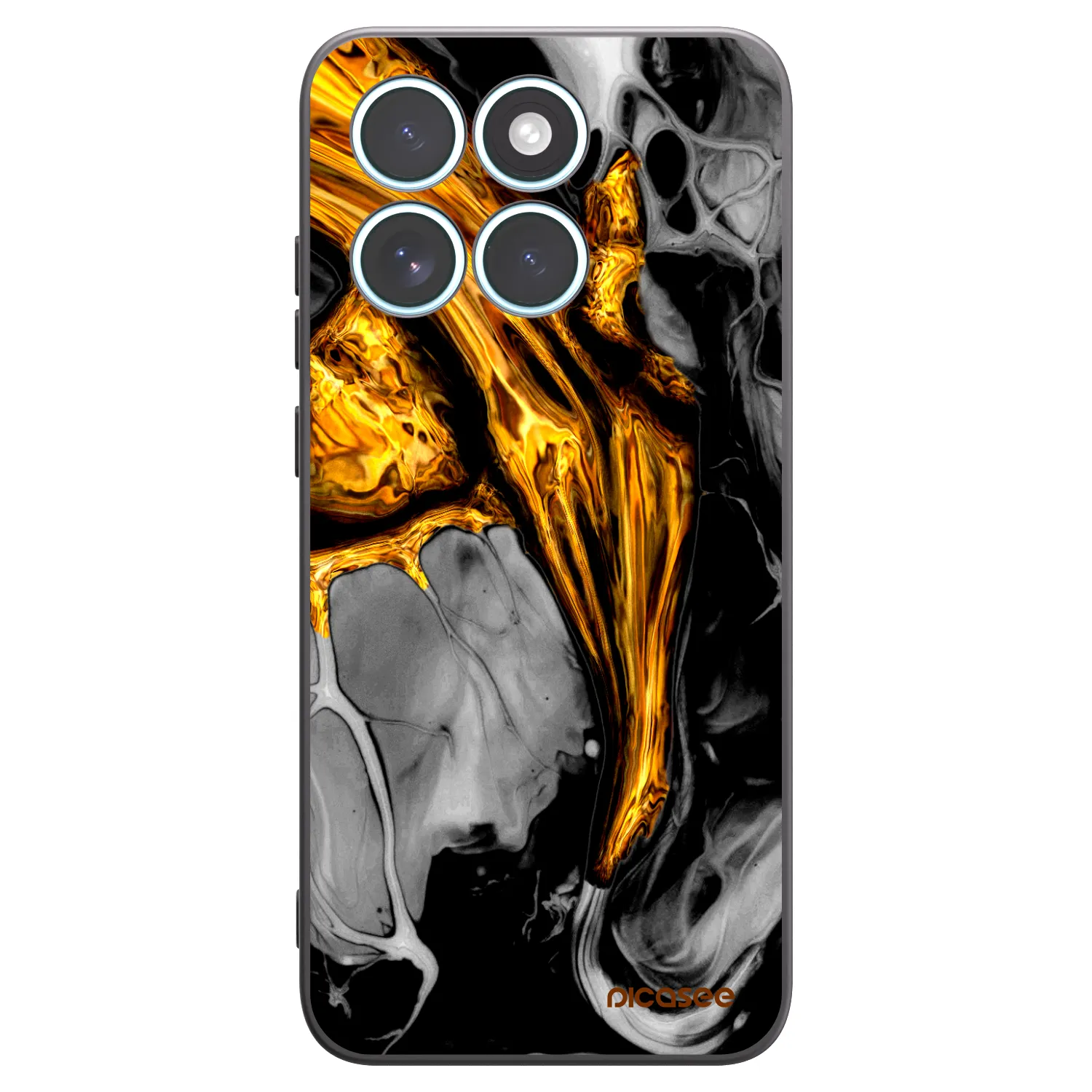 Picasee silikonový černý obal pro Motorola Edge 70 Fusion - Black Gold