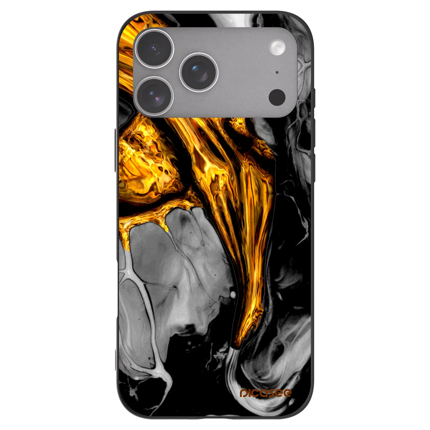Picasee silikonový černý obal pro Apple iPhone 18 Pro Max - Black Gold