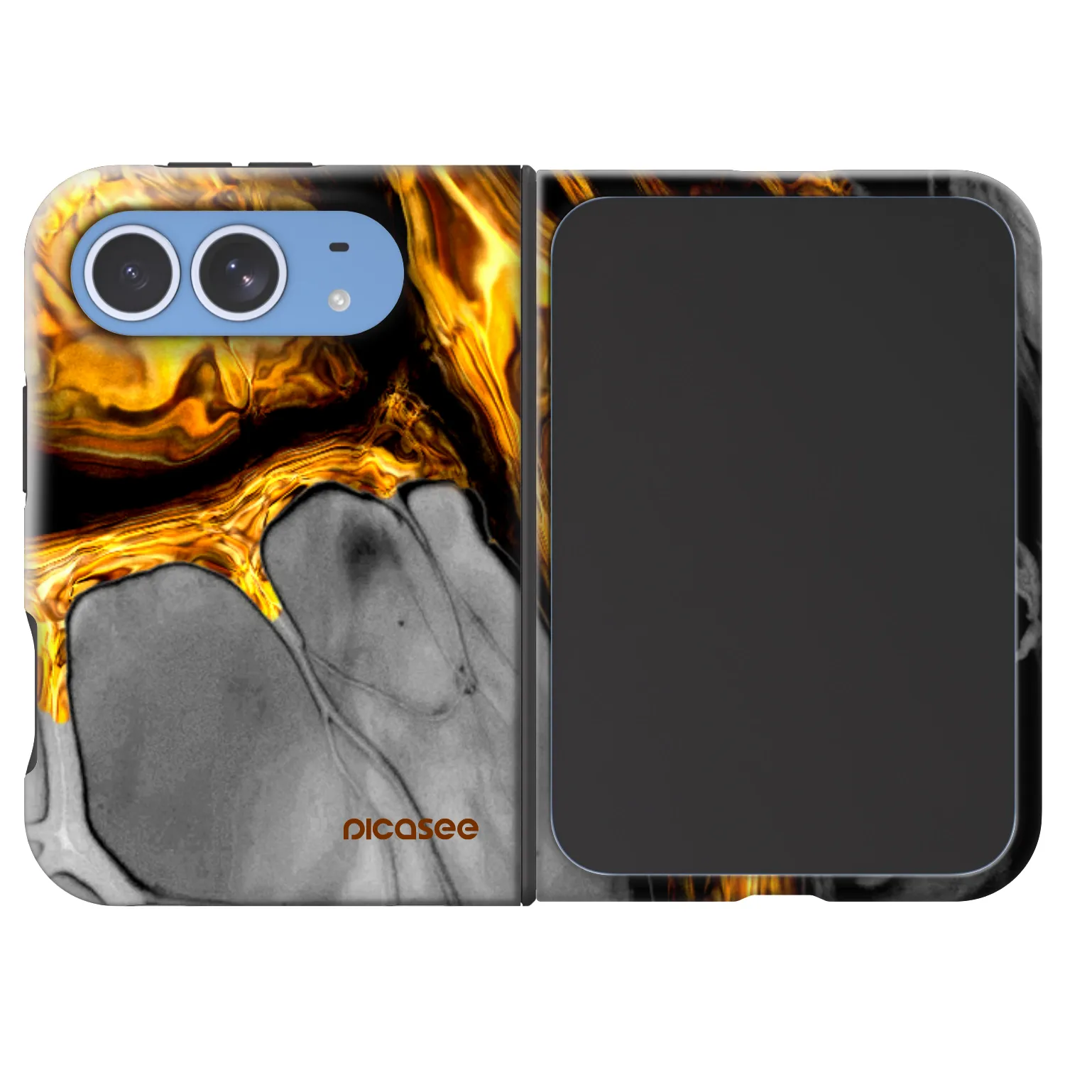Picasee Fashion Case MagSafe Apple iPhone Duo - Black Gold