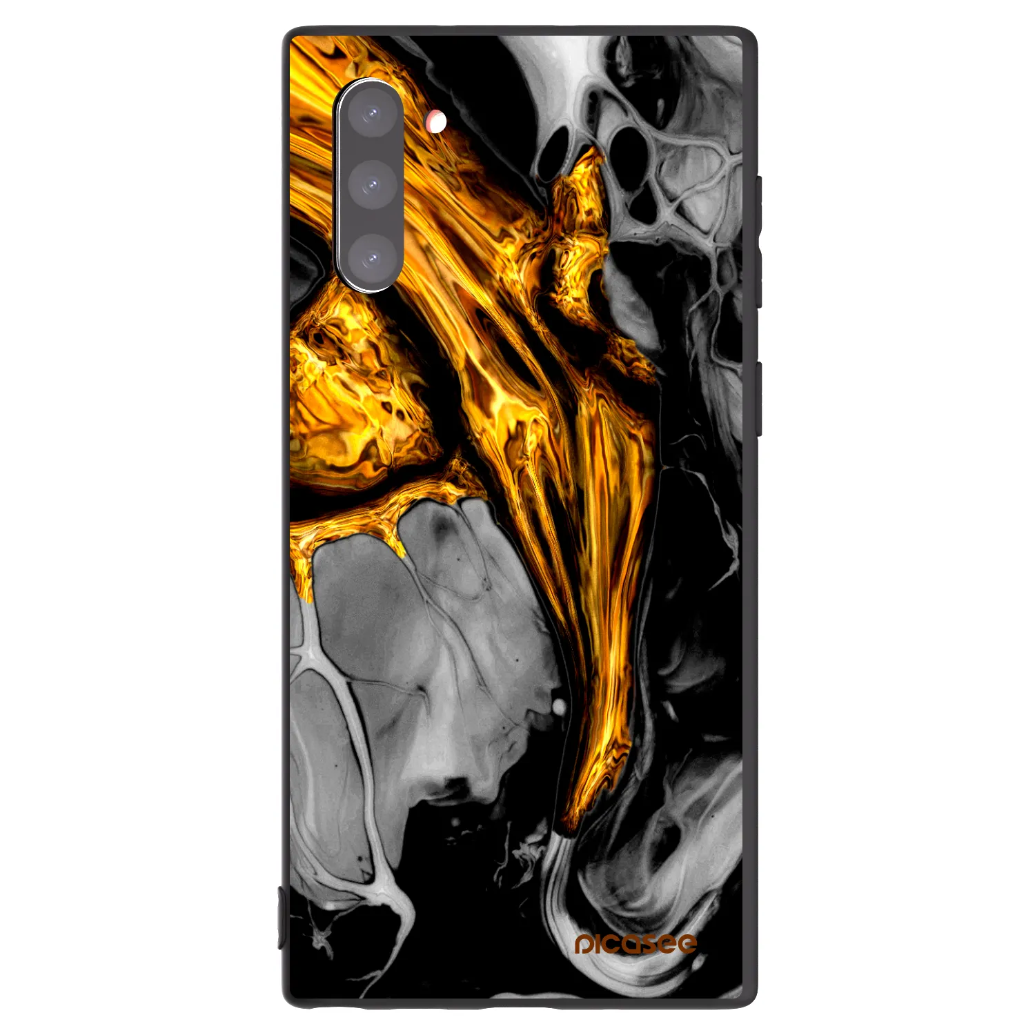 Picasee silikonový černý obal pro Samsung Galaxy Note 10 N970F - Black Gold