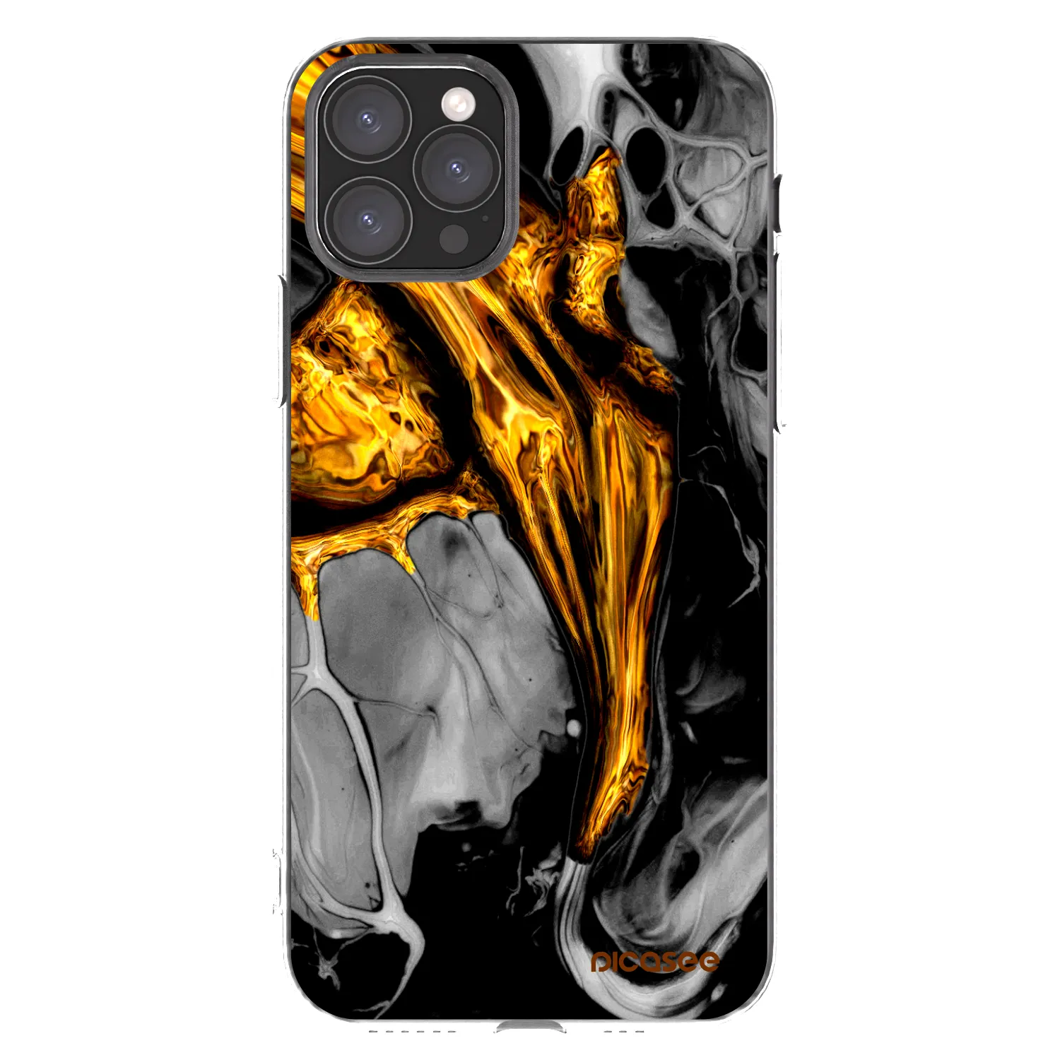Picasee silikonový průhledný obal pro Apple iPhone 11 Pro - Black Gold