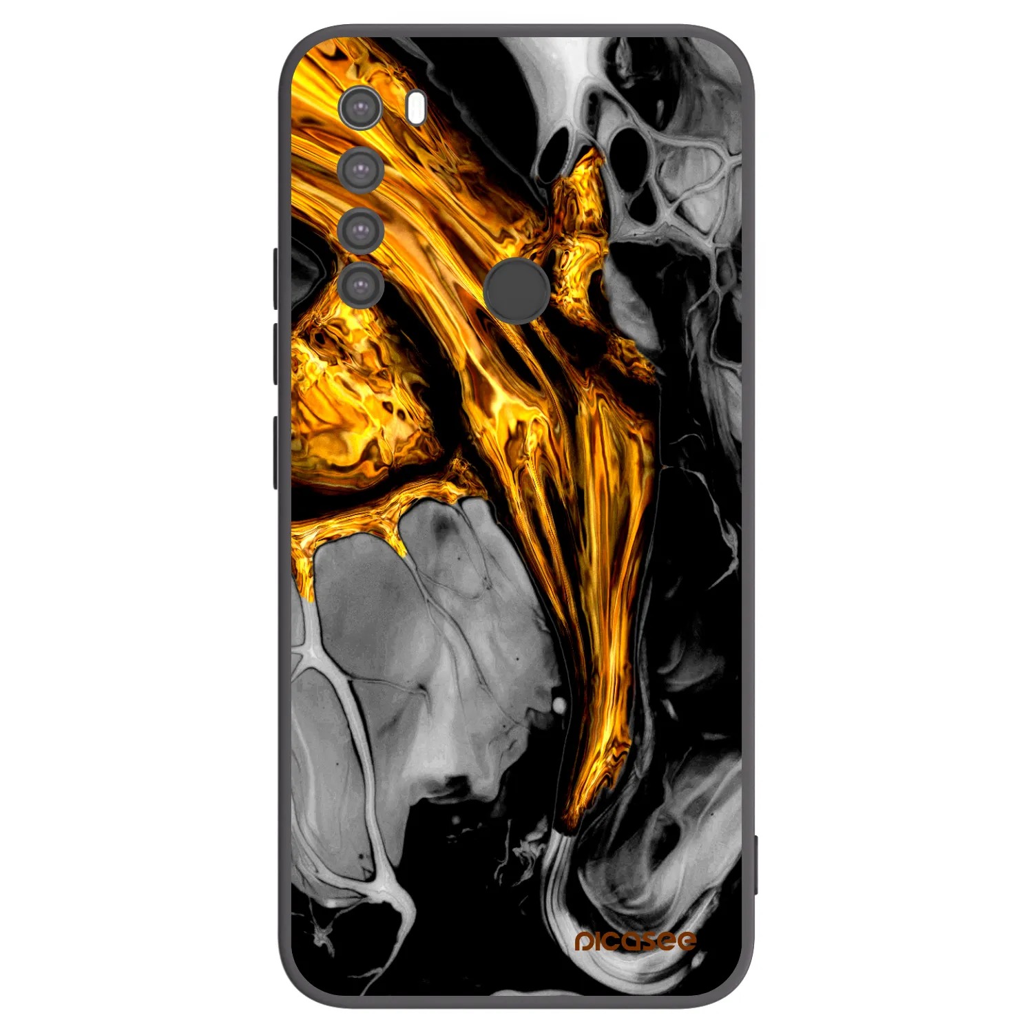 Picasee silikonový černý obal pro Xiaomi Redmi Note 8 - Black Gold