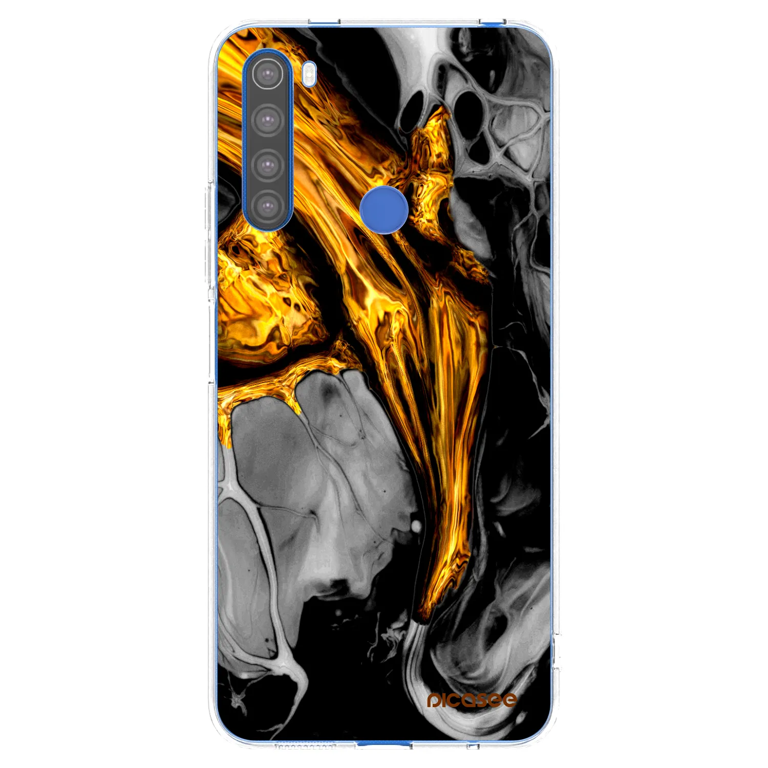 Picasee silikonový průhledný obal pro Xiaomi Redmi Note 8T - Black Gold
