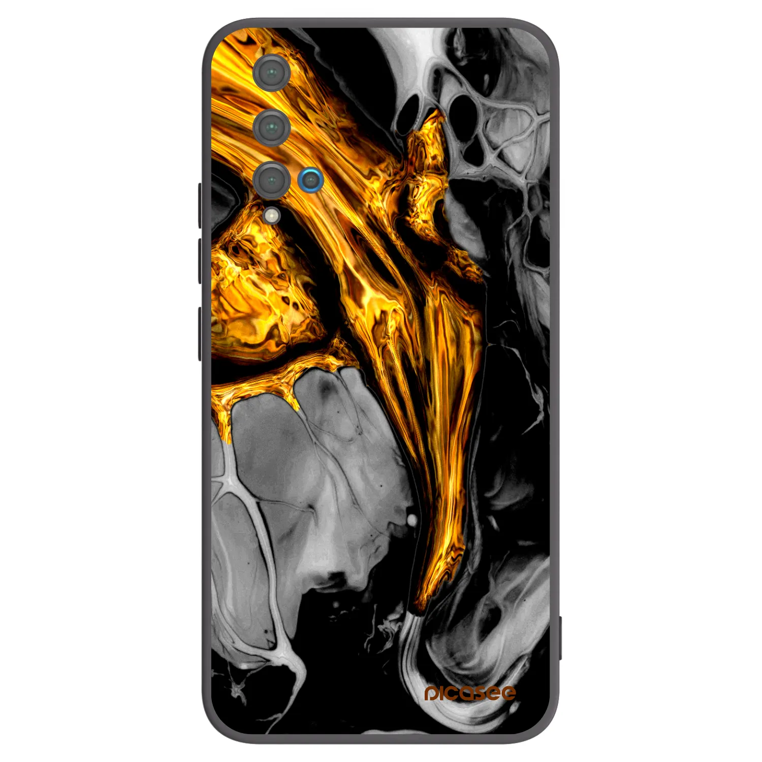 Picasee silikonový černý obal pro Huawei Nova 5T - Black Gold