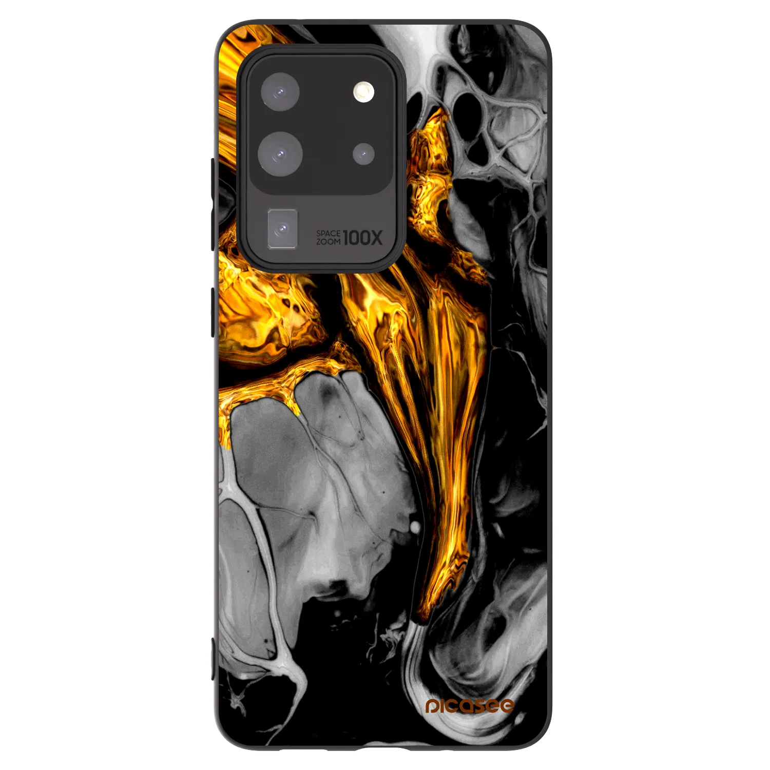 Picasee silikonový černý obal pro Samsung Galaxy S20 Ultra 5G G988F - Black Gold