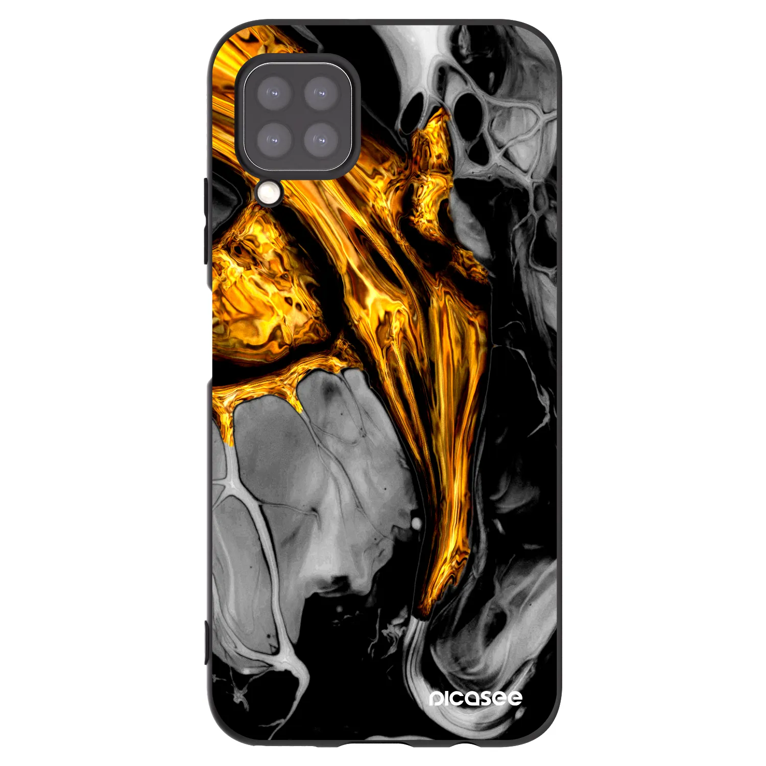 Picasee silikonový černý obal pro Huawei P40 Lite - Black Gold
