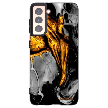 Picasee silikonový černý obal pro Samsung Galaxy S21 5G G991B - Black Gold