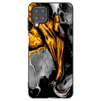 Picasee silikonový černý obal pro Samsung Galaxy A12 A125F - Black Gold