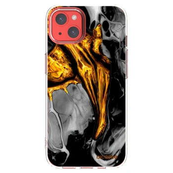 Picasee silikonový průhledný obal pro Apple iPhone 13 - Black Gold