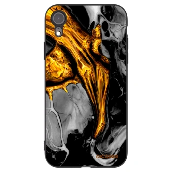 Picasee silikonový černý obal pro Apple iPhone XR - Black Gold