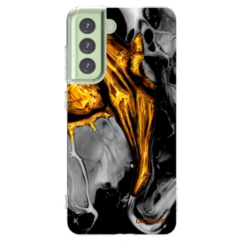 Picasee silikonový průhledný obal pro Samsung Galaxy S21 FE 5G - Black Gold