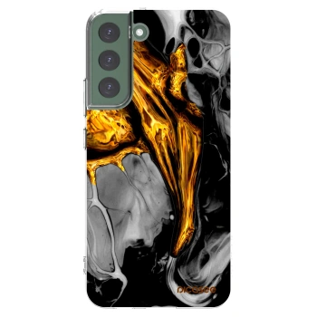Picasee silikonový průhledný obal pro Samsung Galaxy S22+ 5G - Black Gold