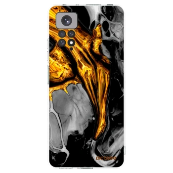 Picasee silikonový průhledný obal pro Xiaomi Redmi Note 11 - Black Gold