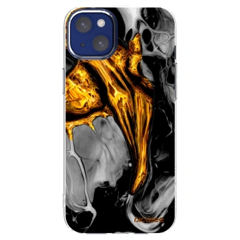 Picasee silikonový průhledný obal pro Apple iPhone 14 Plus - Black Gold