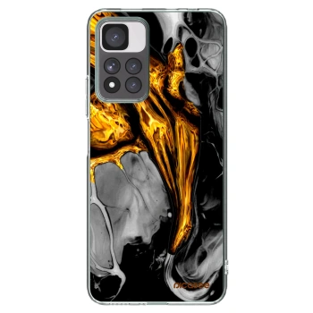 Picasee silikonový průhledný obal pro Xiaomi Redmi Note 11 Pro+ 5G - Black Gold