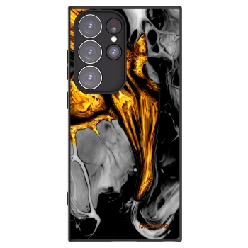 Picasee silikonový černý obal pro Samsung Galaxy S23 Ultra 5G - Black Gold